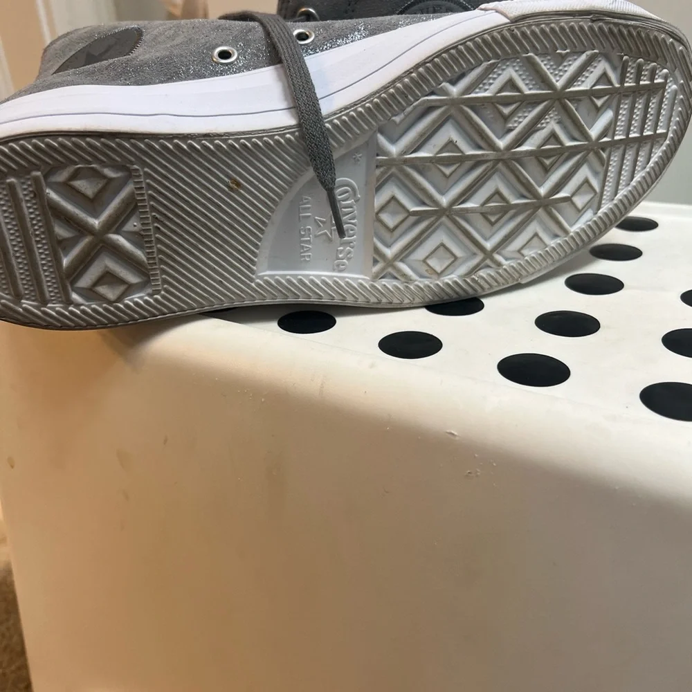 Converse Gray Shiny High-Top Athletic Sneakers
